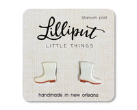 Lilliput Little Things - White Shrimp Boots Earrings-Lilliput Little Things