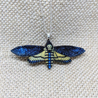 Blue Death Moth Necklace
