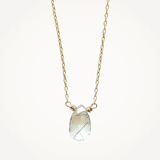Rose Gold & Delicate Rutilated Quartz Necklace